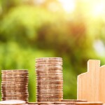 Coins with wooden blocks