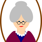 old lady wearing necklace and maroon sweater and glasses