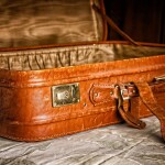 Leather suitcase