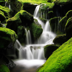 waterfall with moss